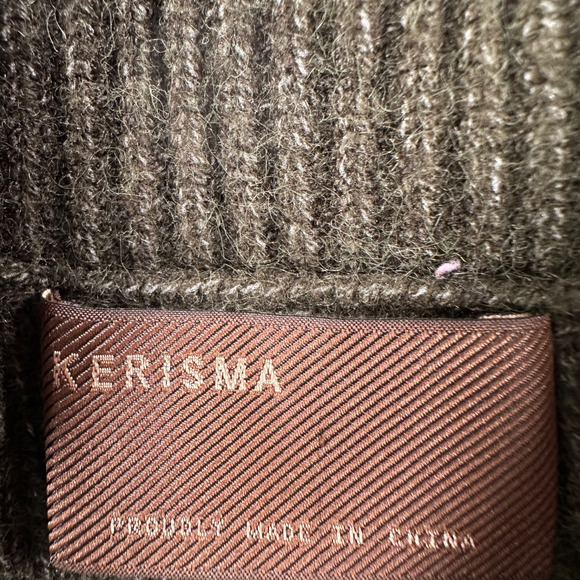 Kerisma High Low Sleeveless Tunic Sweater Women's S/M Olive Green Sleeveless - Picture 5 of 7